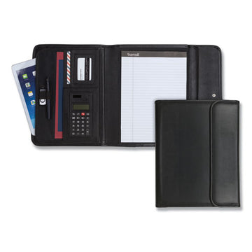 Samsill® Professional Tri-fold Padfolio W-calculator, Writing Pad, Vinyl, Black freeshipping - TVN Wholesale